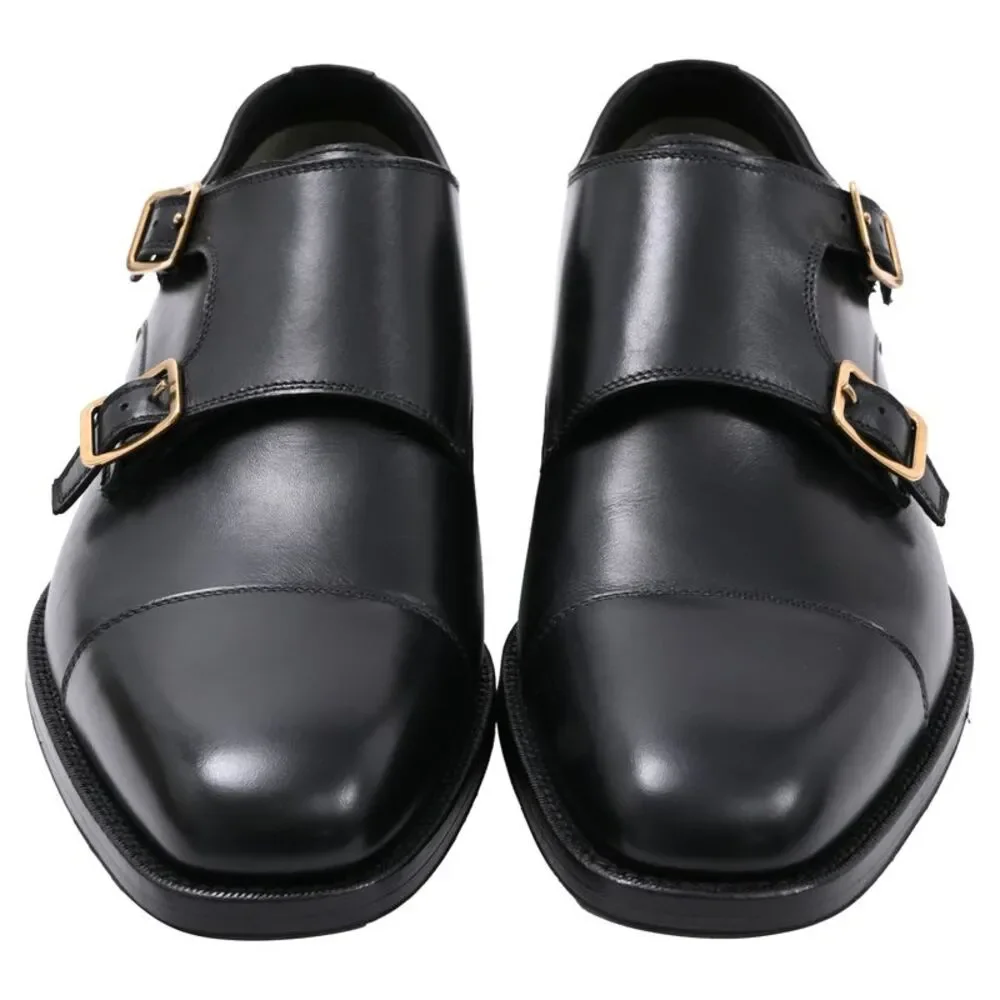 Tom Ford Claydon Double-Monk-Strap Shoes in Black Leather